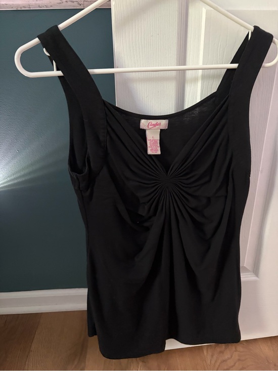 Candie's Tops - Candie's Black scrunched Front Wide-Strap Tank